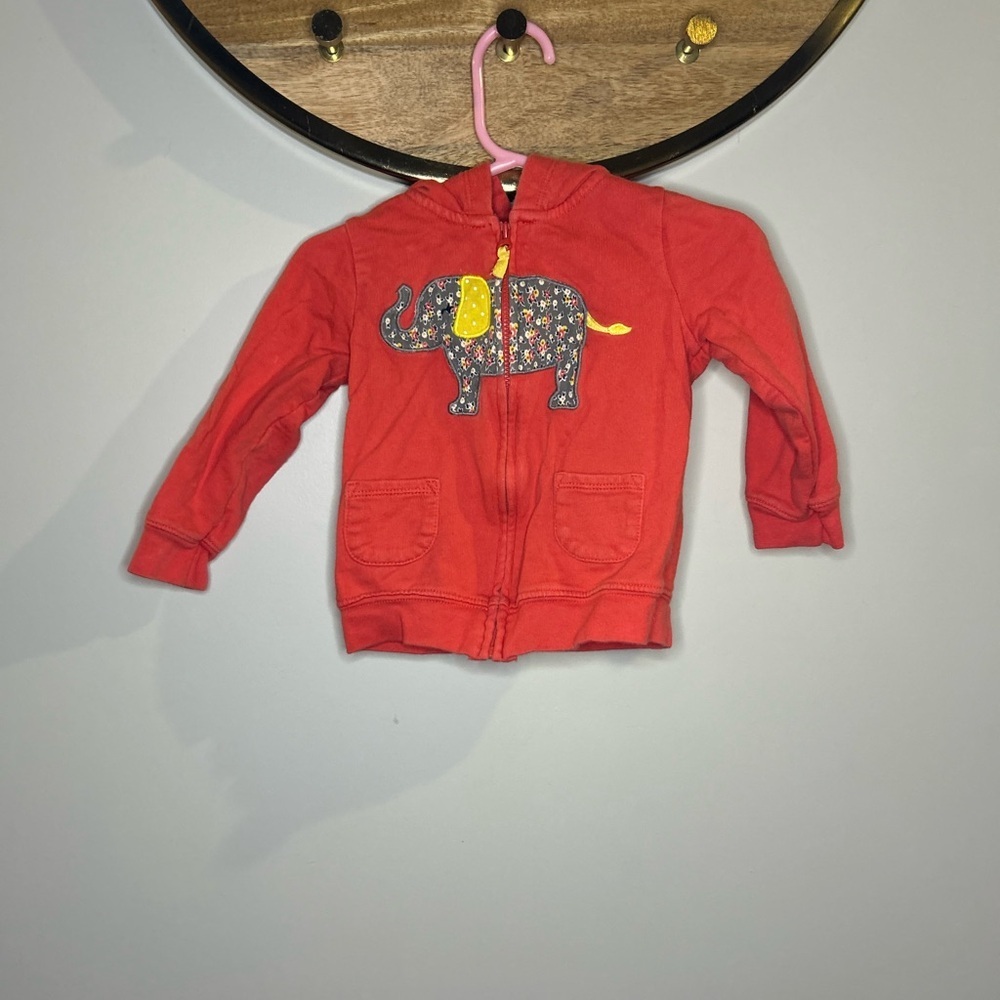 Carter's Red Hoodie with Elephant Design